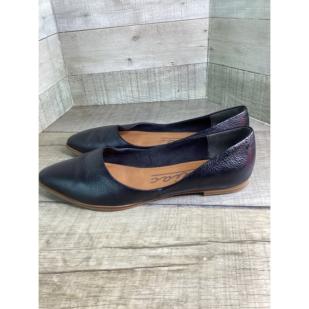 Zodiac Womens Black Leather Pointed Toe D'Orsay Ballet Flats Size 7